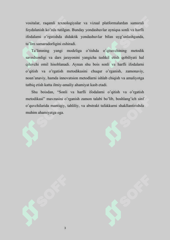 SONLI VA XARFLI IFODALARNI O’QITISH O’RGATISH  METODIKASI 3