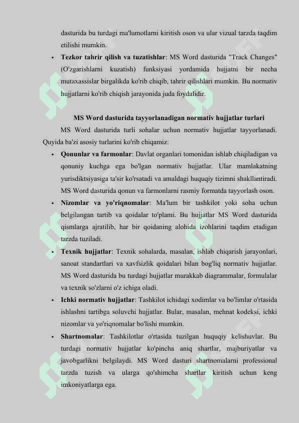 MS Word dasturida sohaga oid normativ hujjatlarni tayyorlash 3