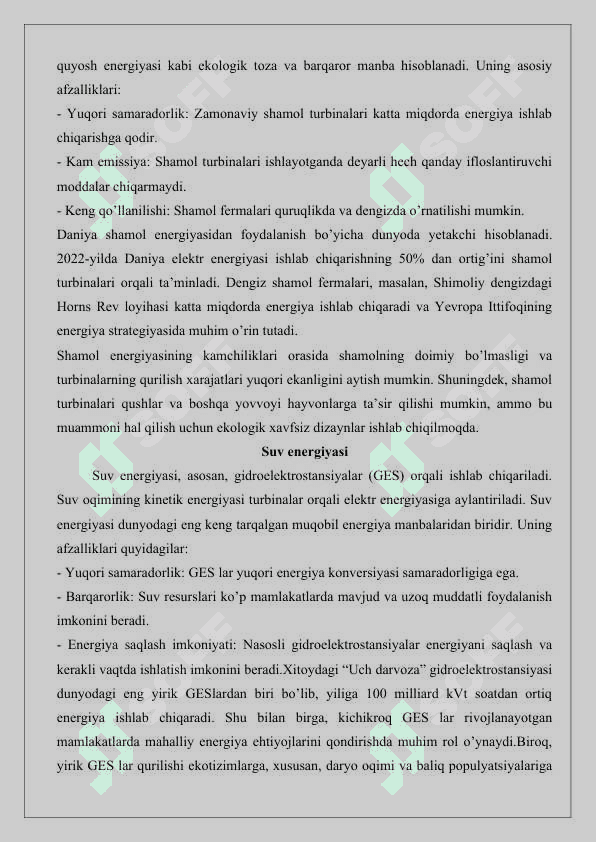 Alternativ energiyaning zaruriyati 25 6