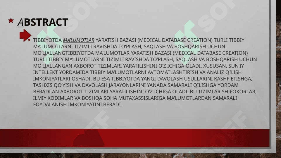 TIBBIY BIOLOGIK MASALANI YECHISH MISOLIDA MASALALARNI TASHKIL QILISH VA KIRITISH MA'LUMOTLAR BAZASINI YARATISH VA ULARNI STATISTIK QAYTA ISHLASH 3
