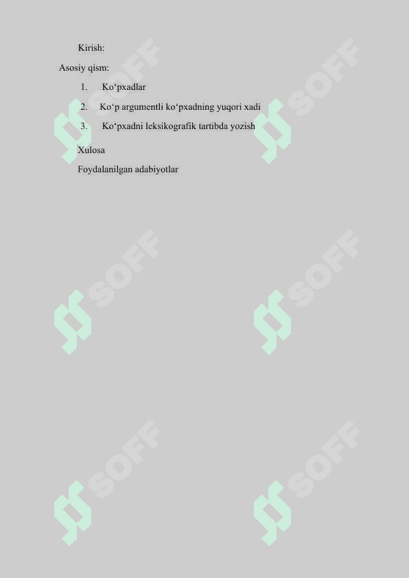 Ko’p argumentli ko’phadning yuqori hadi. Ko’phadni leksikografik tartibda yozis 2