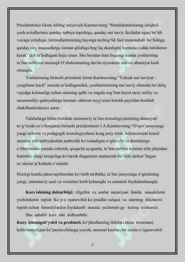 Ko’p o’zgarubchili ko’phadlarni keltirilmaydigon kuphadlar ko’paytmasiga yoyish. 5