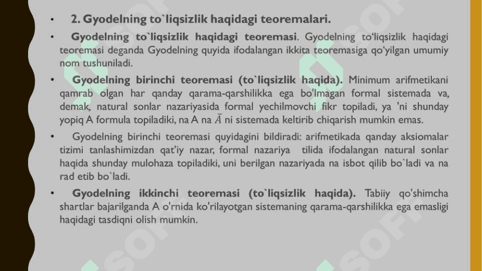 To`liqsizlik haqidagi Gyodel teoremasi 6