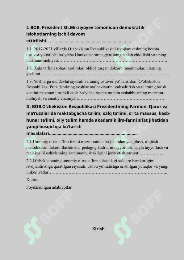 O’ZBEKISTON RESPUBLIKASI PREZIDENTI SH.MIRZIYOYEV ASARLARIDA DAVLAT BOSHQARUVI MASASALARI 2