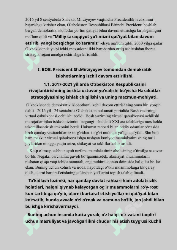 O’ZBEKISTON RESPUBLIKASI PREZIDENTI SH.MIRZIYOYEV ASARLARIDA DAVLAT BOSHQARUVI MASASALARI 4