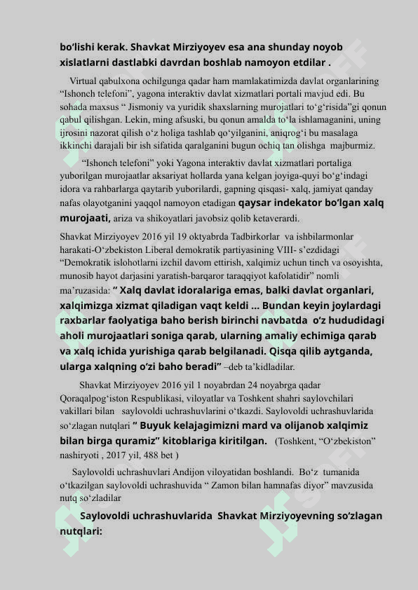 O’ZBEKISTON RESPUBLIKASI PREZIDENTI SH.MIRZIYOYEV ASARLARIDA DAVLAT BOSHQARUVI MASASALARI 5
