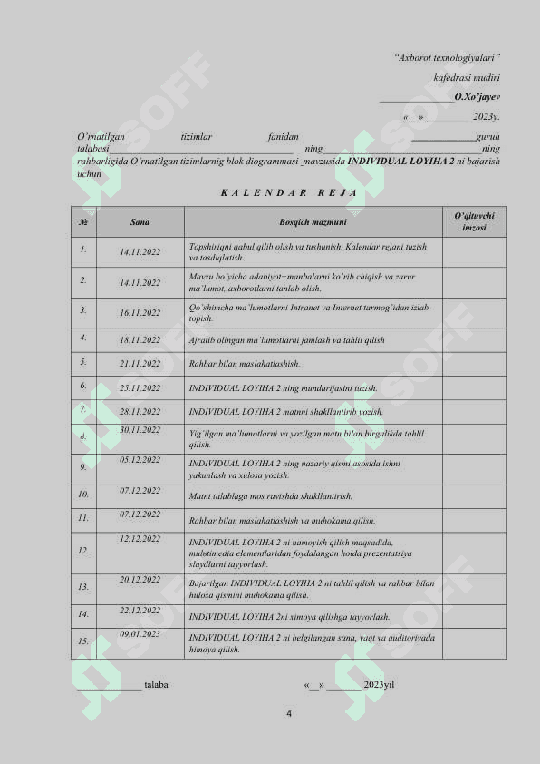 O’rnatilgan tizimlarning blok diogrammasi 4