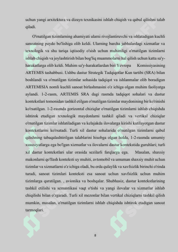 O’rnatilgan tizimlarning blok diogrammasi 8