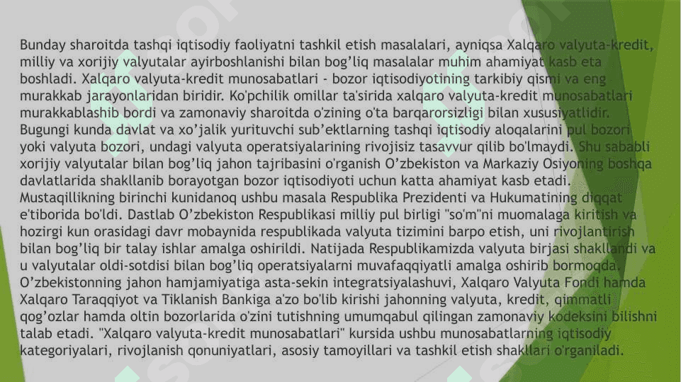 Xalqaro kredit munosabatlari 3
