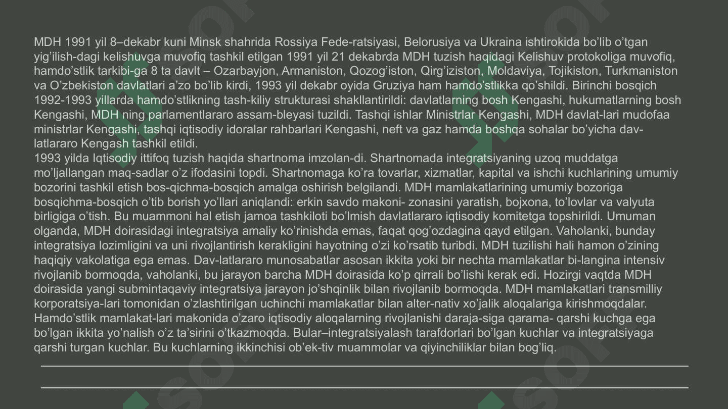 Milliy iqtisodiyotni Markaziy  Osiyo mustaqil davlatlari transformatsiyasi 2