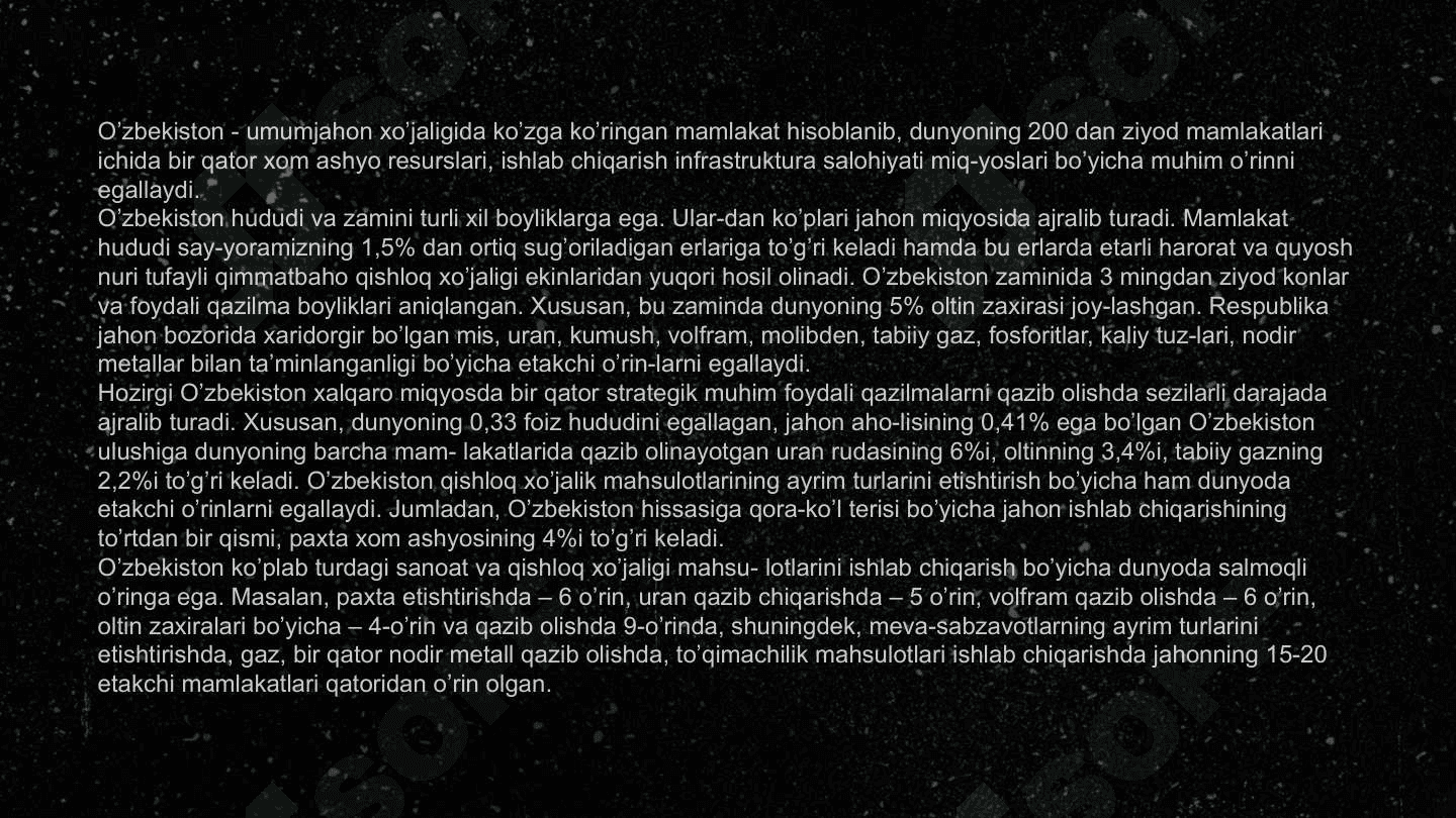 Jahon xo’jaligining globallashuv jarayonlarida O’zbekistonning ishtiroki 4