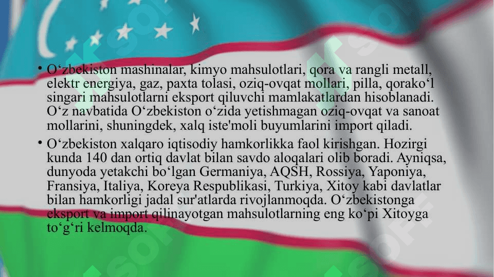O'zbekiston Respublikasida Xalqaro iqtisodiy munosabatlarning rivojlanish bosqichlari va omillari 2