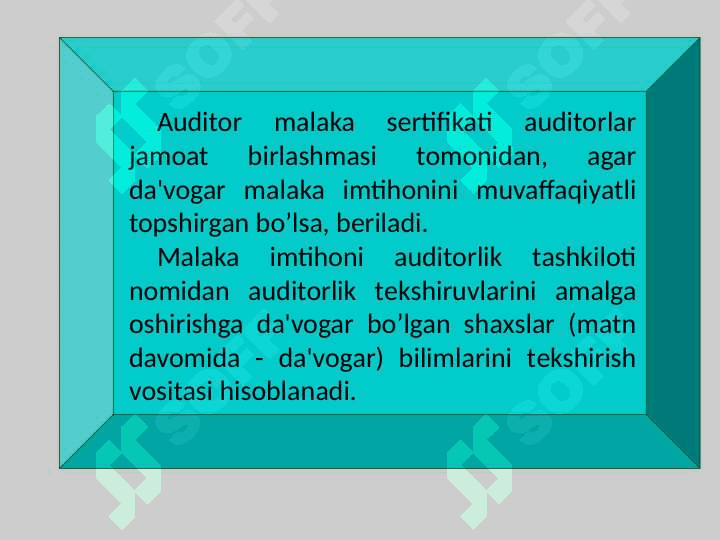 Auditorlik kasbiga malakaviy va axloqiy talablar 5