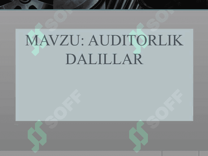 Auditorlik dalillar 2