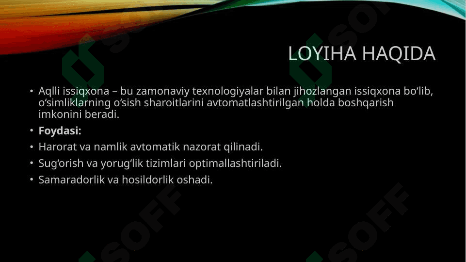 Aqlli issiqxona 2