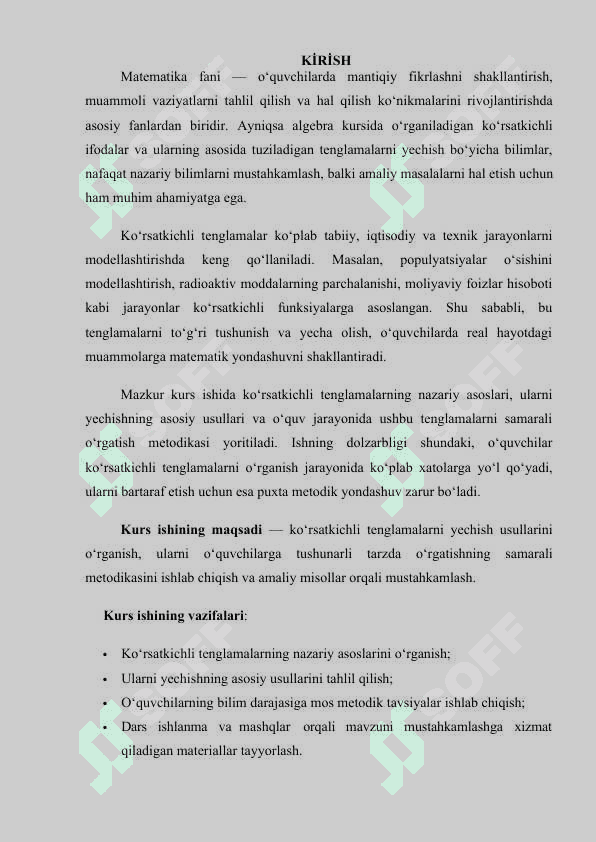 Ko’rsatkichli tenglamalar yechish metodikasi 3
