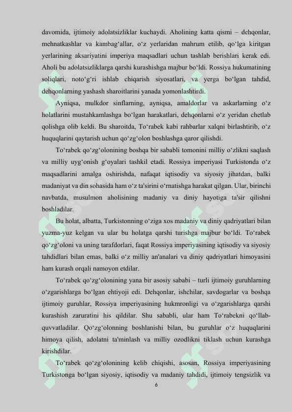 Turkiston mustaqilligi uchun kurash Bobobek va Joʻrabek qoʻzgoloni 6