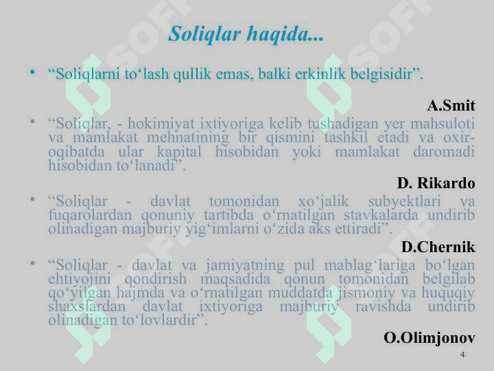 SOLIQLARNING IQTISODIY MOHIYATI VA OBYEKTIV ZARURLIGI 4