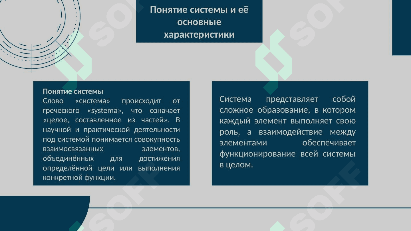 Основные понятия систем. Классификация систем 4
