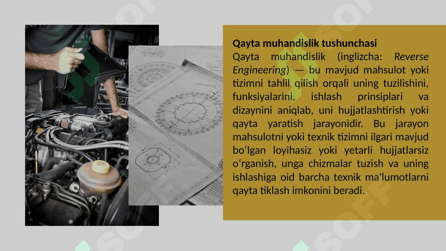 QAYTA MUHANDISLIK:TEXNIK HUJJATLAR BILAN ISHLASH 4