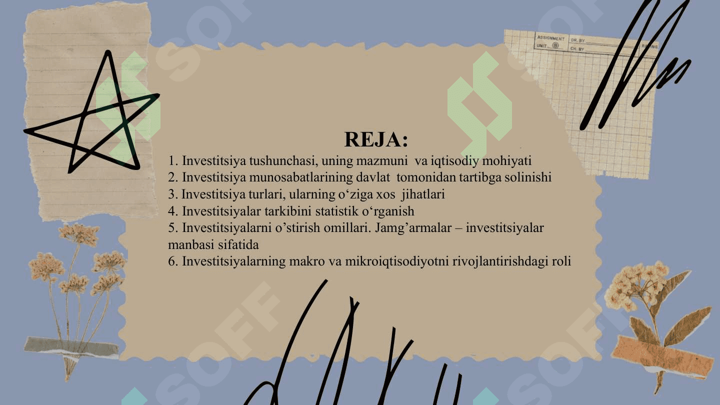 INVESTITSIYALAR VA ULARNING TURLARI 2