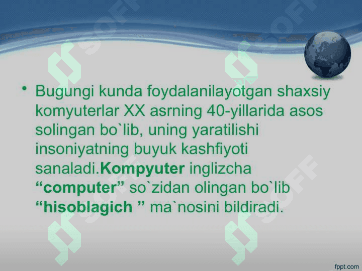 Kompyuter. Kompyuterning asosiy qurilmalari va ularning vazifalari 2