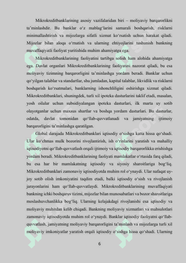 MIKROKREDITBANK AMALIYOT HISOBOTI 6