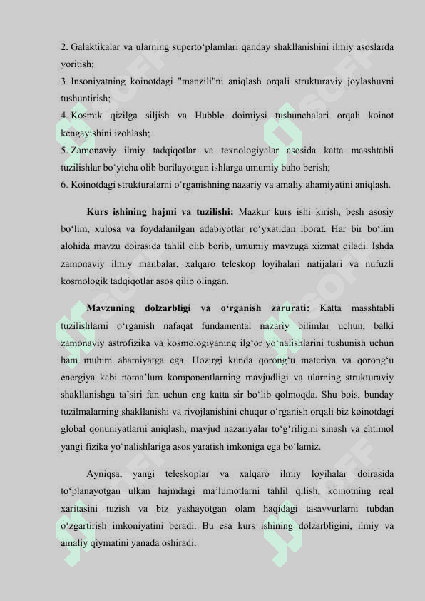 Koinotning katta masshtabli tuzilishi. 4