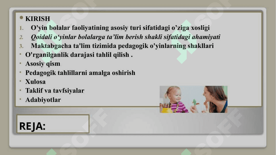 MAKTABGACHA TA’LIM TIZIMIDA PEDAGOGIK OʻYINLARNING SHAKLLARI VA AMALGA OSHIRISH METODIKALARI 2