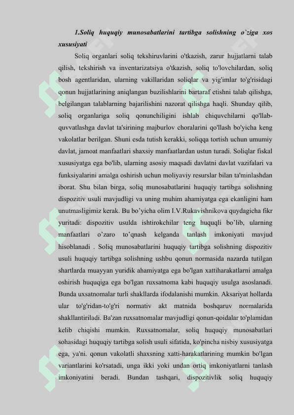 SOLIQ MUNOSABATLARINING SUB'EKTLARINING HUQUQLARI VA MAJBURIYATLARI 3