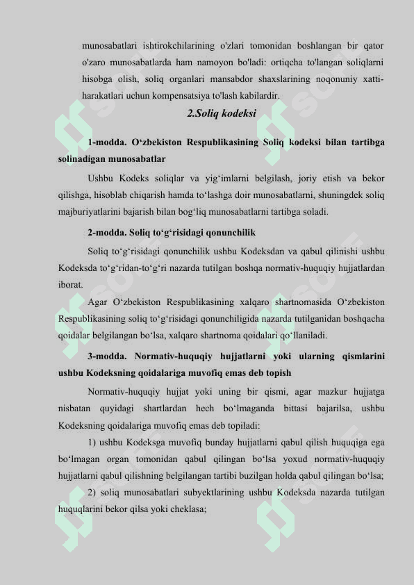 SOLIQ MUNOSABATLARINING SUB'EKTLARINING HUQUQLARI VA MAJBURIYATLARI 4