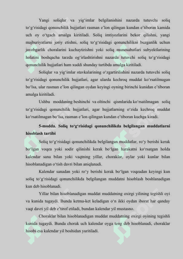 SOLIQ MUNOSABATLARINING SUB'EKTLARINING HUQUQLARI VA MAJBURIYATLARI 6