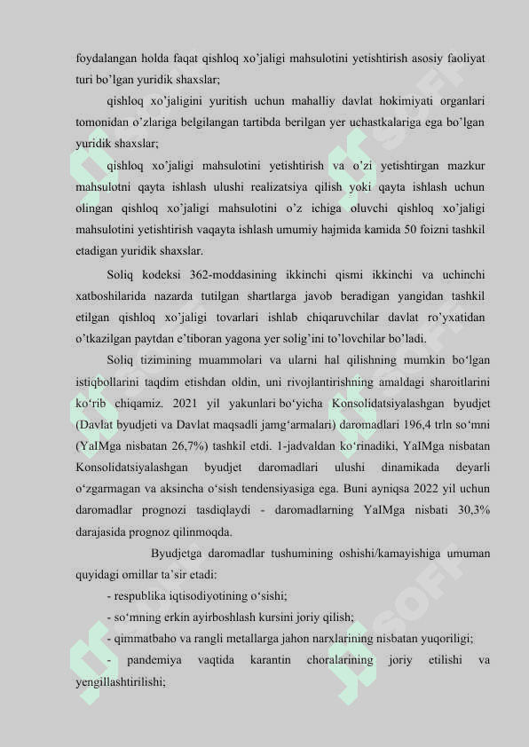 SOLIQ HISOBOTLARINI QISQARTIRISH VA SODDALASHTIRISH 8