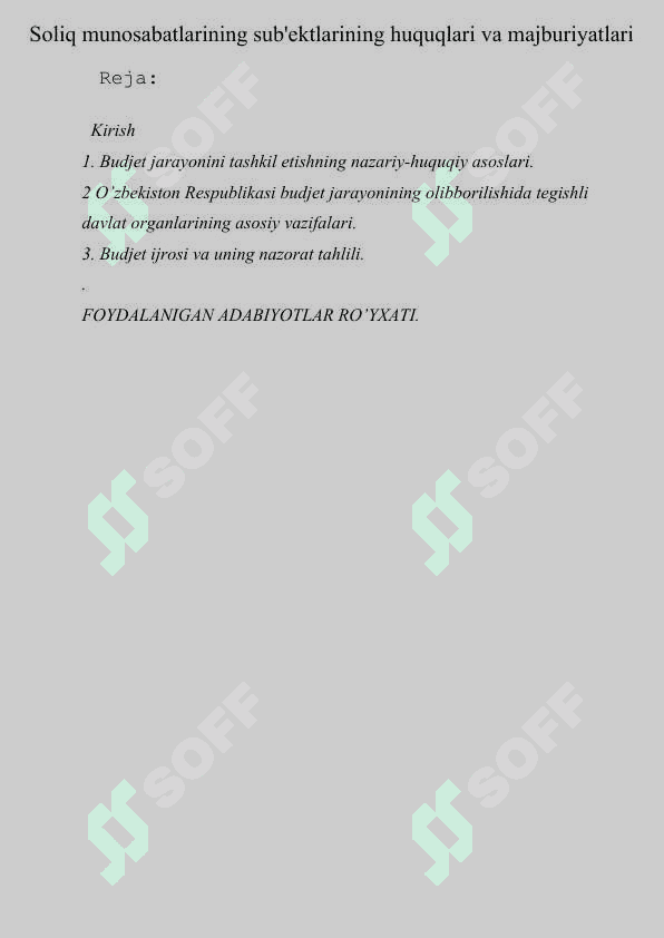 Soliq munosabatlarining sub'ektlarining huquqlari va majburiyatlariSoliq munosabatlarining sub'ektlarining huquqlari va majburiyatlari 2