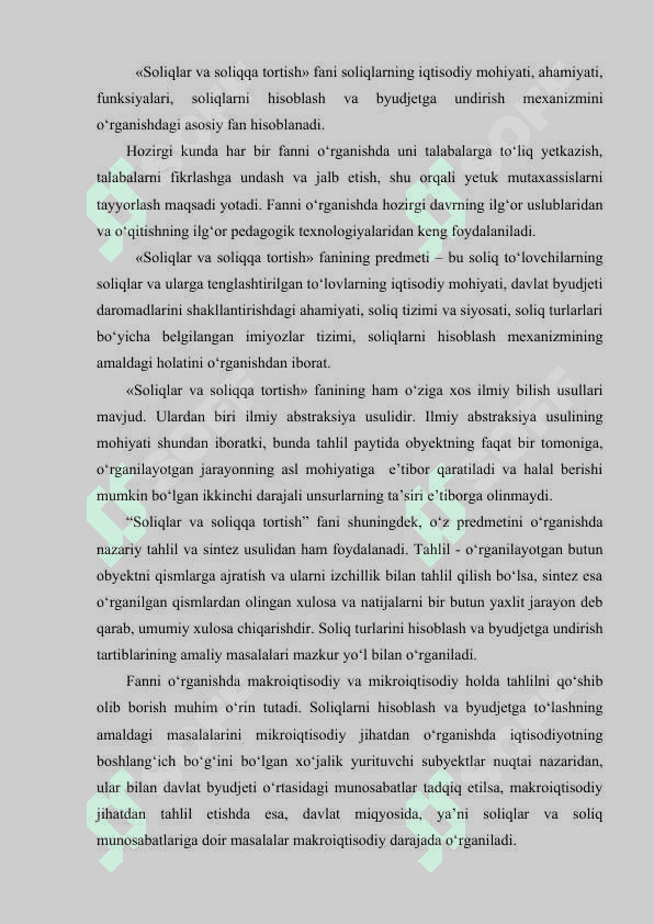 O'ZBEKISTON RESPUBLIKASI  SOLIQLAR  VA YIG’IMLAR TIZIMI 3
