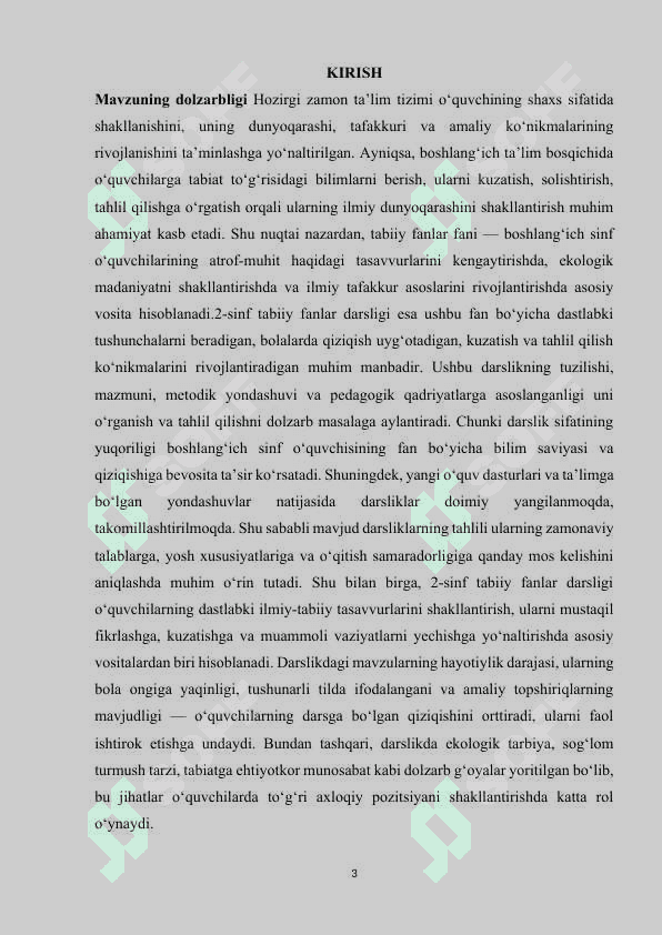 2-sinf “Boshlang’ich talim tabiiy fanlari” darsliklari bilan tanishish va tahlil qlish 3