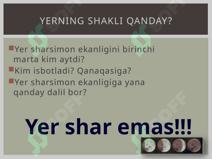 Yerning shakli, hajmi, harakatlari 2