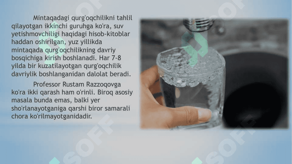 Global muammo ichimlik suvi tanqisligi 4
