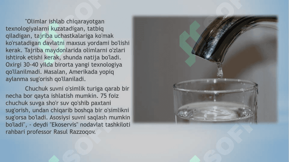 Global muammo ichimlik suvi tanqisligi 5