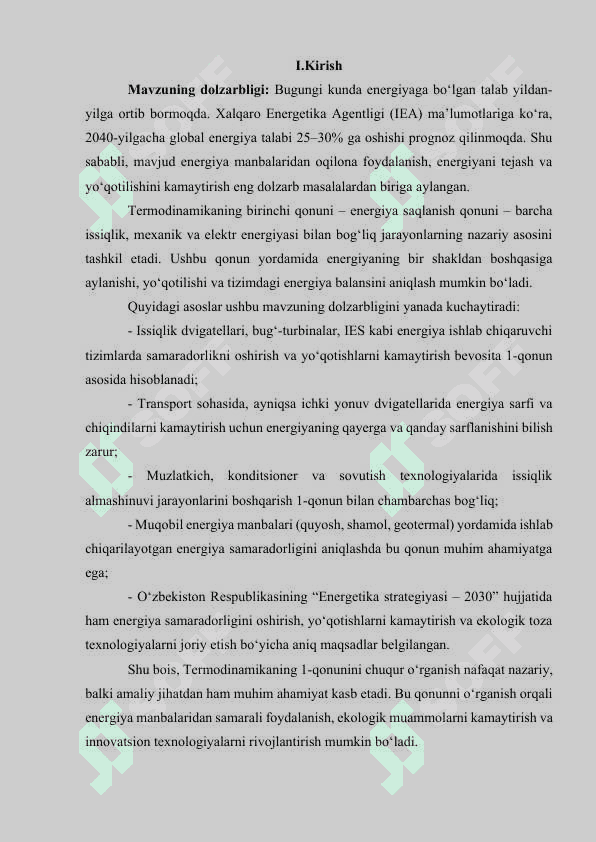 Termodinamikaning 1-qonuni 3