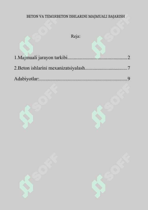 BETON VA TEMIRBETON ISHLARINI MAJMUALI BAJARISH 2