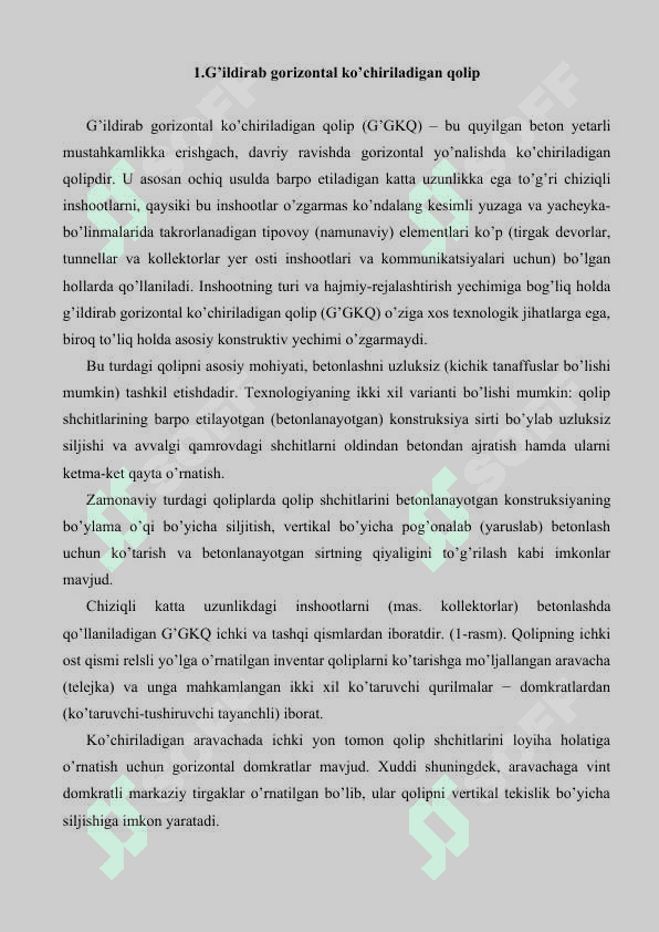 Binolarni gorizontal ko’chiriladigan qoliplarda barpo etish 3