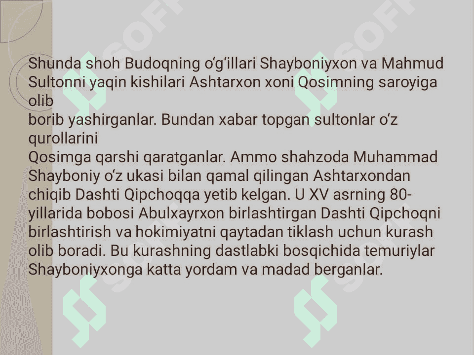 Movarounnharda Shayboniylar davlatining tashkil topishi 7
