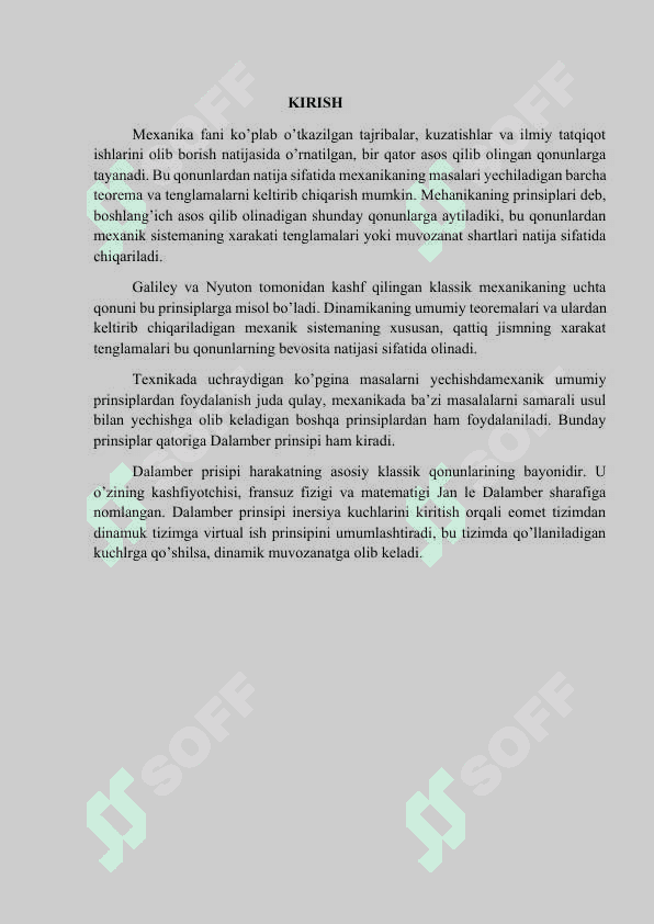 Dalamber prinsipi 2