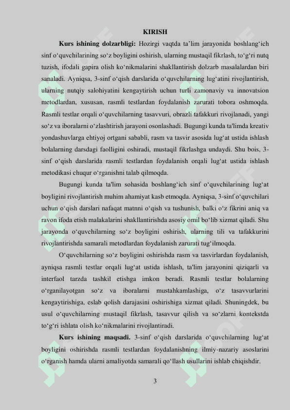 3-sinf o’qish darslarida lug’at ustida ishlash jarayonida rasmli testlardan foydalanish 3