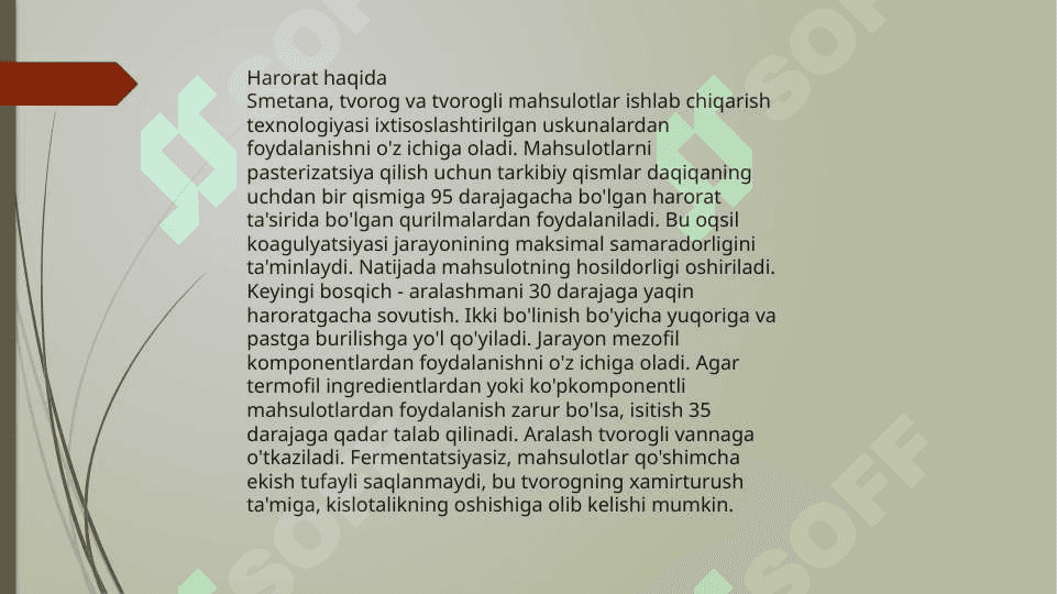 Tvorogni ishlab chiqarish texnologiyasini 6