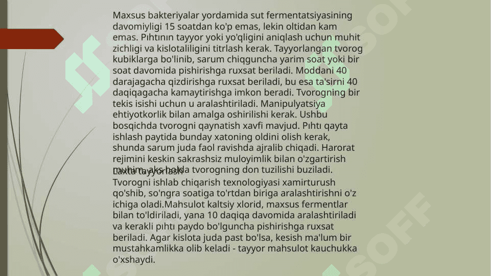 Tvorogni ishlab chiqarish texnologiyasini 7