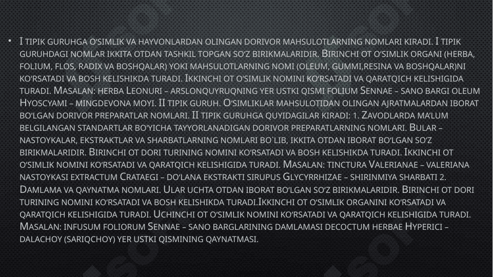 dori vositalari nomenkulaturasining yasalishi 6