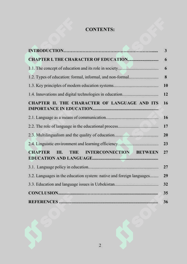 The Character of Education and Language 2