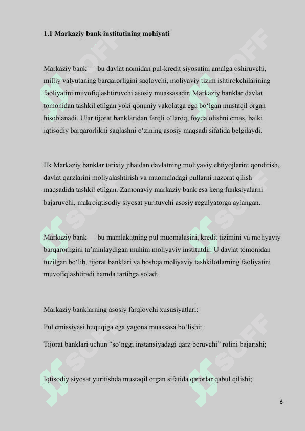 MARKAZIY BANKLARNING TARIXAN PAYDO BO'LISHI,SHAKLLANISHI VA RIVOJLANISHI 6